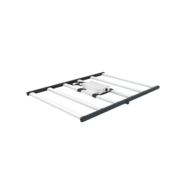 Rectangular LED grow light for cannabis with 6 bars, for commercial cultivation.