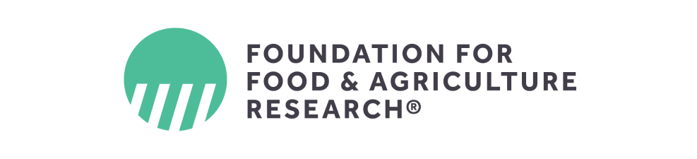 Logo for cannabis lighting technology, green circle, Foundation for Food & Ag. Research.