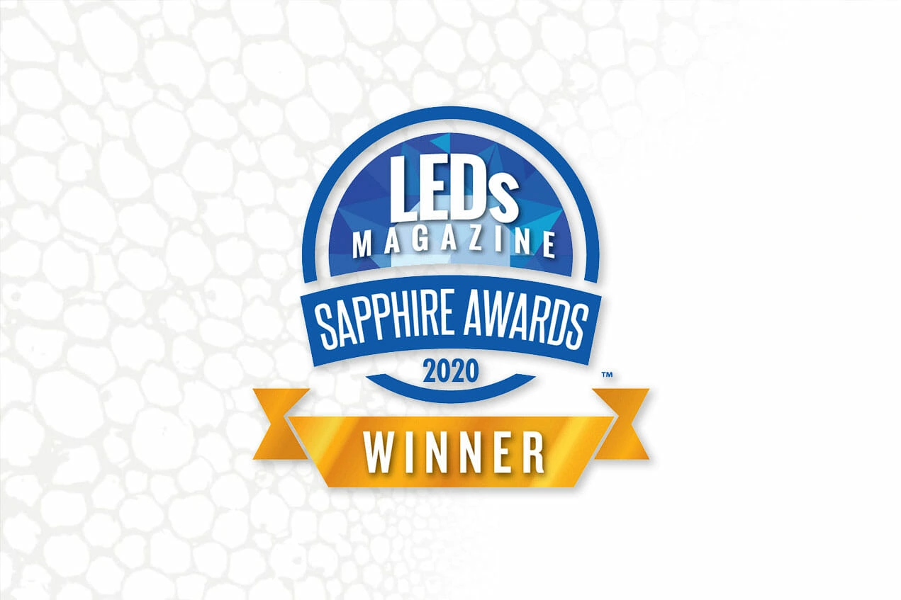 Sapphire Award 2020 badge for best LED grow lights for cannabis cultivation.