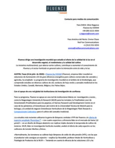 Communiqué de presse sur les lampes de culture LED pour le cannabis et la science de la culture commerciale.