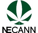 Green and white logo with cannabis leaf above "NECANN," for cannabis lighting and LED grow lights.