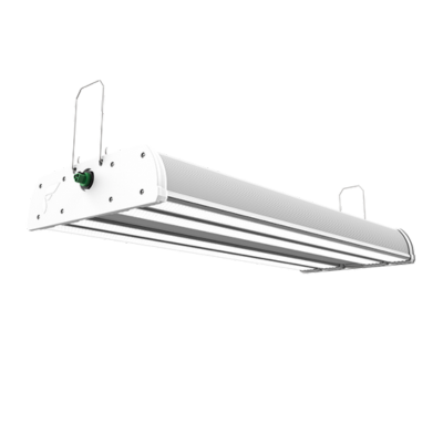 White LED grow light fixture for commercial cannabis cultivation and lighting.