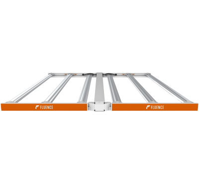 Rectangular LED grow light for cannabis, six bars, Fluence, commercial use.